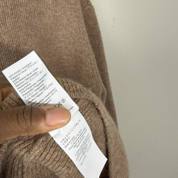 J. Crew Cocoon Sweater Blazer Cardigan Womens S Tan Merino Wool Alpaca Pockets - Picture 7 of 8